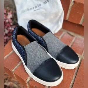 🆕 bernie mev. Blue and Gray Slip-On Shoes Sneaker with Memory Foam. NEW Size 39